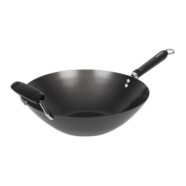 Kitchen Craft Anti-kleef wokpan met platte bodem | Ø 35,5cm | Geschikt voor inductie