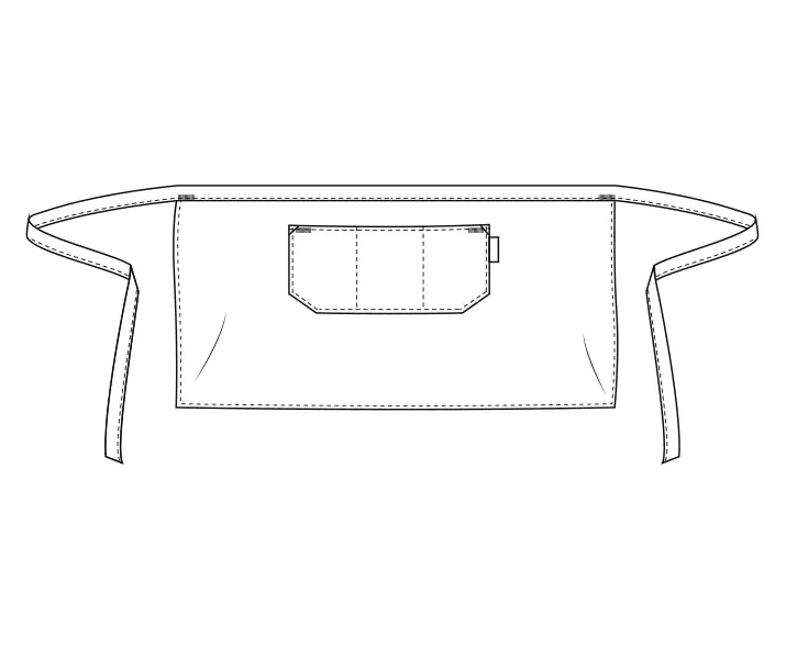 Chaud Devant Apron schort met 3 zakken | Dark Olive | w100 x L50, foto 5 van 5