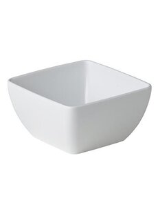  Melamine gebogen vierkant bakje wit 430ml. | 13x13xH6.5cm.