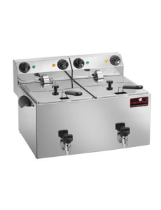CaterChef Friteuse met aftapkraan | 2 x 9 Liter | 3250Watt