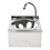 Basix Handwasbak met kniebediening, achteropstand en kraan | 30x32xH19cm.