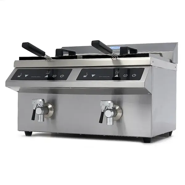 Maxima Inductie friteuse met tapkraan 2x 8 liter | 2x 230V |