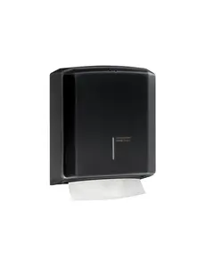 Mediclinics Handdoekdispenser voor wandmontage zwart | C-vouw en Z-vouw handdoekjes