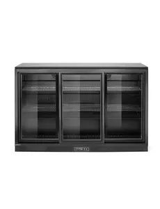 Hendi/Arktic Backbar koelkast met drie schuifdeuren | Arktic | 308L | Zwart | 220-240V/160W | 1350x520x(H)865mm