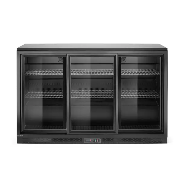 Hendi/Arktic Backbar koelkast met drie schuifdeuren | Arktic | 308L | Zwart | 220-240V/160W | 1350x520x(H)865mm