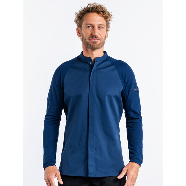Chaud Devant Koksbuis | Fratello FX Navy Stretch | Blauw | Getailleerde pasvorm | Lange mouw | Heren