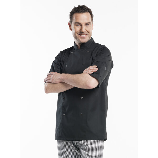Chaud Devant Koksbuis | Hilton Poco Black Short Sleeve | Zwart | Rechte pasvorm | Korte mouw | Heren