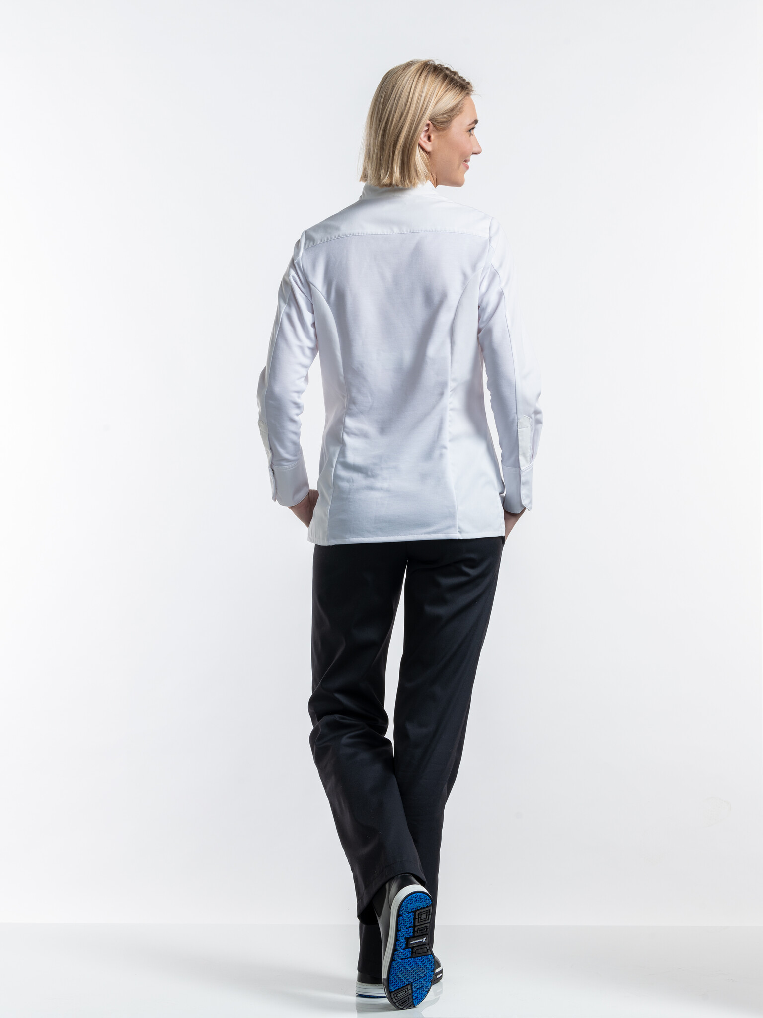 Chaud Devant Koksbuis | Lady Noble FX White Stretch | Wit | Getailleerde pasvorm | Lange mouw | Dames, foto 5 van 5