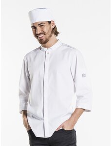 Chaud Devant Koksbuis | Riva FX White Stretch | Wit | Getailleerde pasvorm | Lange mouw | Unisex