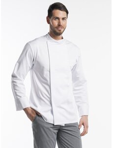 Chaud Devant Koksbuis | Bacio White | Wit | Rechte pasvorm | Lange mouw | Heren
