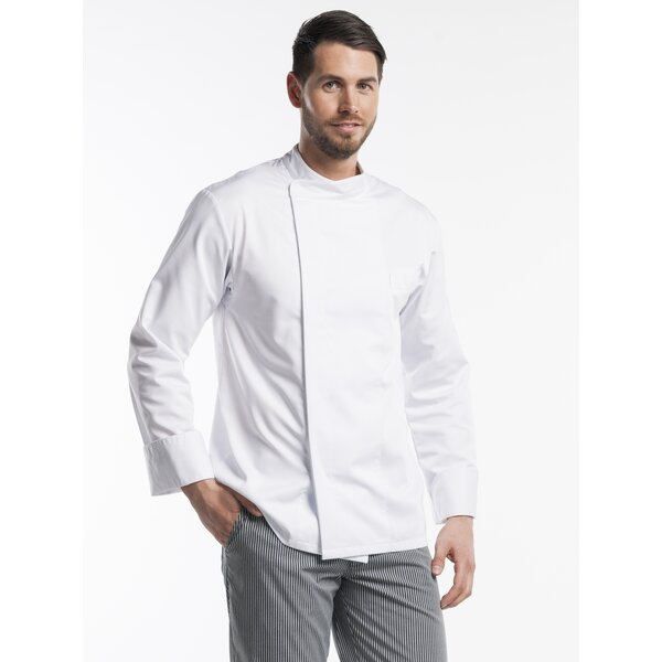 Chaud Devant Koksbuis | Bacio White | Wit | Rechte pasvorm | Lange mouw | Heren