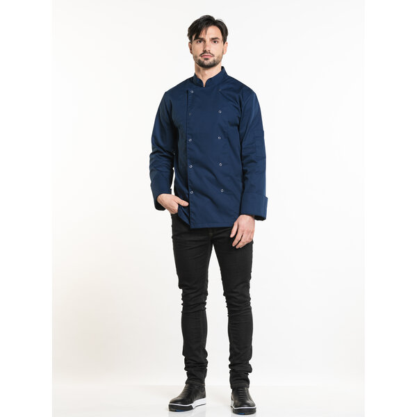 Chaud Devant Koksbuis | Hilton Poco Navy | Blauw | Rechte pasvorm | Lange mouw | Heren