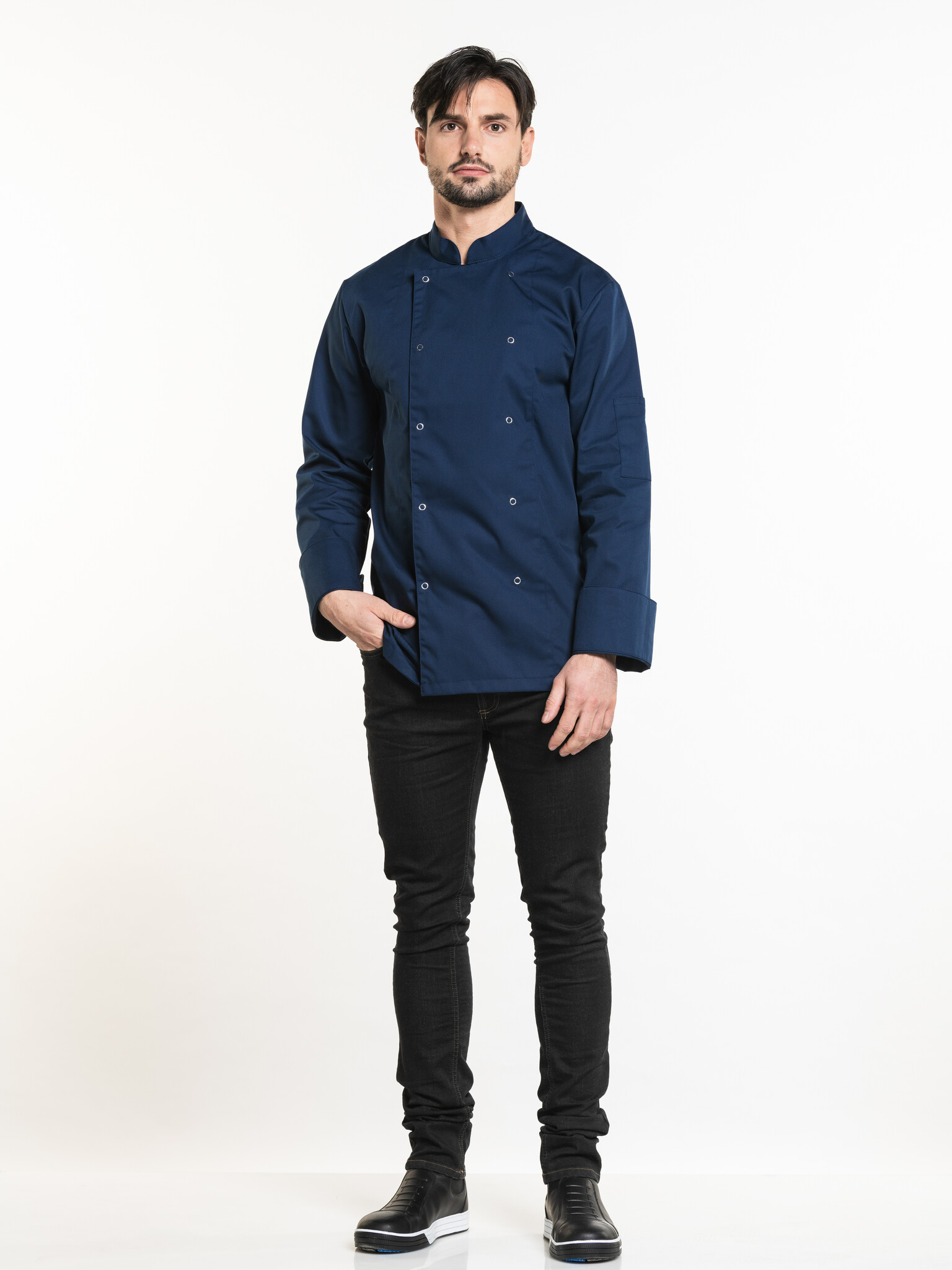 Chaud Devant Koksbuis | Hilton Poco Navy | Blauw | Rechte pasvorm | Lange mouw | Heren