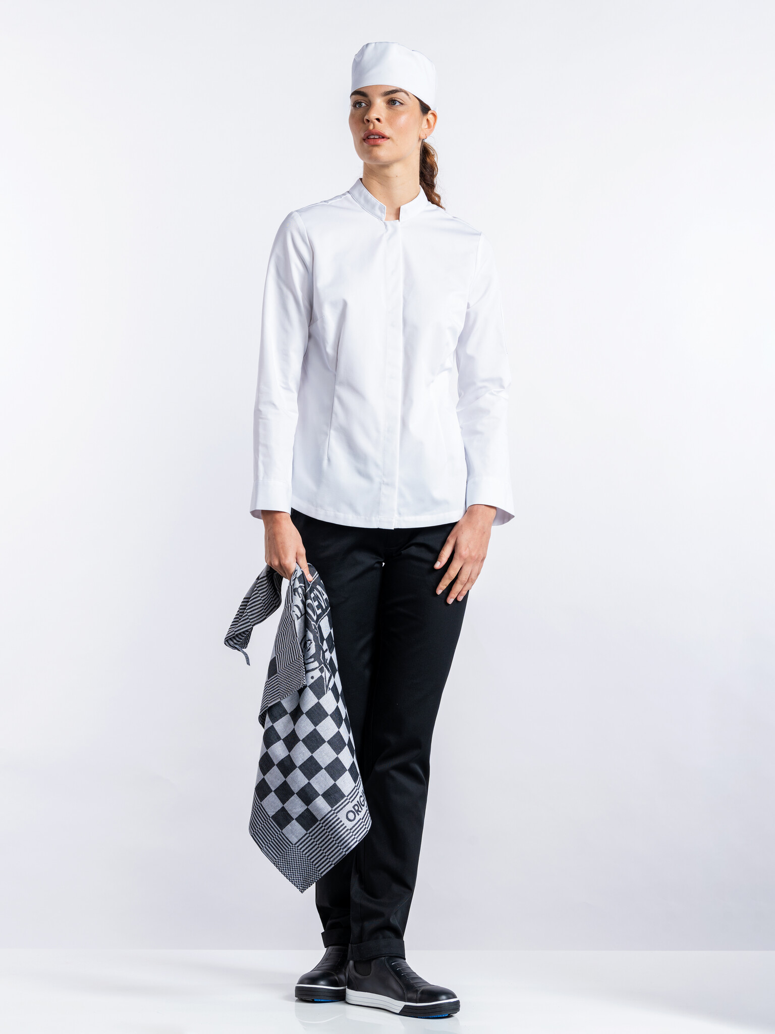 Chaud Devant Koksbuis | Lady Sabor White | Wit | Getailleerde pasvorm | Lange mouw | Dames, foto 2 van 4