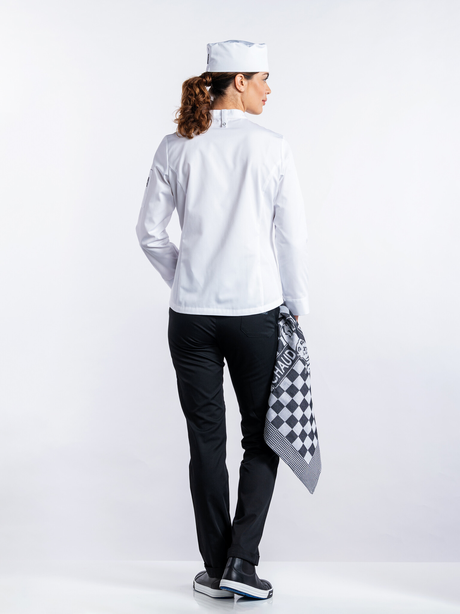 Chaud Devant Koksbuis | Lady Sabor White | Wit | Getailleerde pasvorm | Lange mouw | Dames, foto 4 van 4