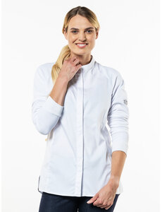 Chaud Devant Koksbuis | Lady Sorella FX White Stretch | Wit | Getailleerde pasvorm | Lange mouw | Dames