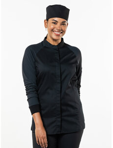 Chaud Devant Koksbuis | Lady Sorella FX Black Stretch | Zwart | Getailleerde pasvorm | Lange mouw | Dames