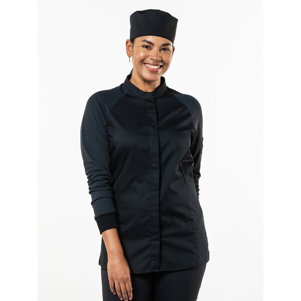 Chaud Devant Koksbuis | Lady Sorella FX Black Stretch | Zwart | Getailleerde pasvorm | Lange mouw | Dames