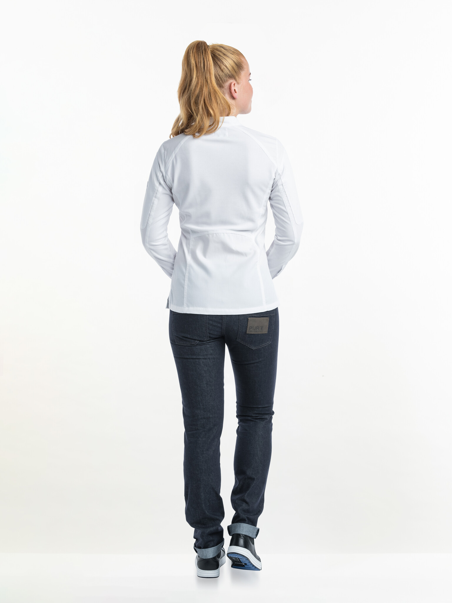 Chaud Devant Koksbuis | Lady Biker FX White Stretch | Wit | Getailleerde pasvorm | Lange mouw | Dames, foto 4 van 5