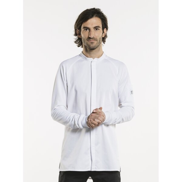 Chaud Devant Koksbuis | Fratello FX White Stretch | Wit | Getailleerde pasvorm | Lange mouw | Unisex