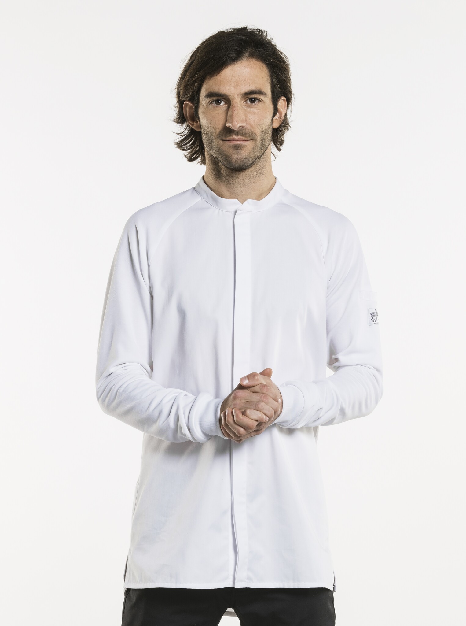 Chaud Devant Koksbuis | Fratello FX White Stretch | Wit | Getailleerde pasvorm | Lange mouw | Unisex