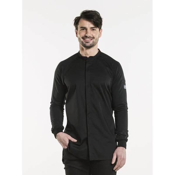 Chaud Devant Koksbuis | Fratello FX Black Stretch | Zwart | Getailleerde pasvorm | Lange mouw | Heren