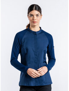 Chaud Devant Koksbuis | Lady Sorella FX Navy Stretch | Blauw | Getailleerde pasvorm | Lange mouw | Dames