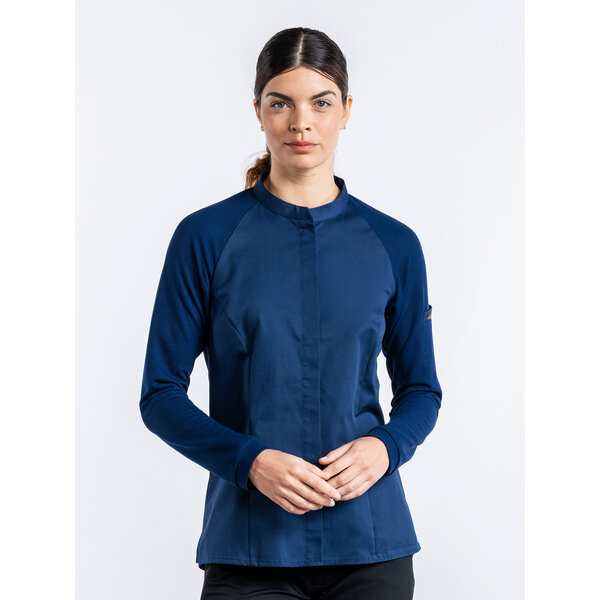 Chaud Devant Koksbuis | Lady Sorella FX Navy Stretch | Blauw | Getailleerde pasvorm | Lange mouw | Dames