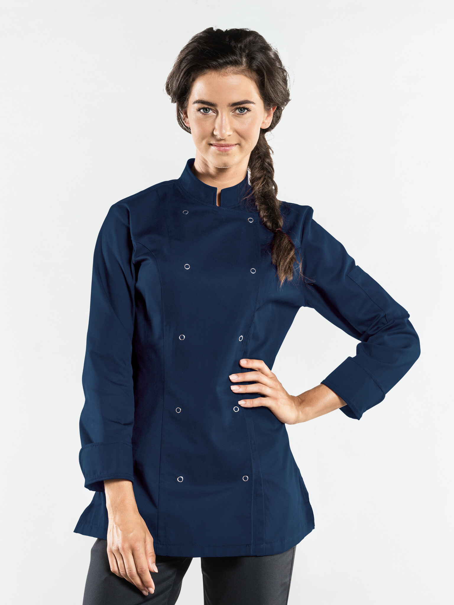 Chaud Devant Koksbuis | Lady Poco Navy | Blauw | Getailleerde pasvorm | Lange mouw | Dames