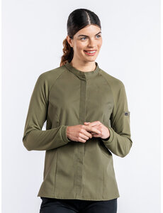Chaud Devant Koksbuis | Lady Sorella FX Green Stretch | Groen | Getailleerde pasvorm | Lange mouw | Dames