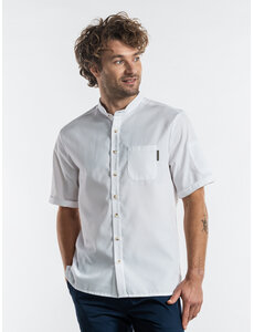 Chaud Devant Koksbuis | Verano FX White Stretch Short Sleeve | Wit | Getailleerde pasvorm | Korte mouw | Heren