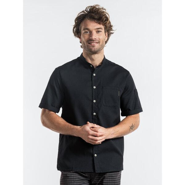 Chaud Devant Koksbuis | Verano FX Black Stretch Short Sleeve | Zwart | Getailleerde pasvorm | Korte mouw | Heren