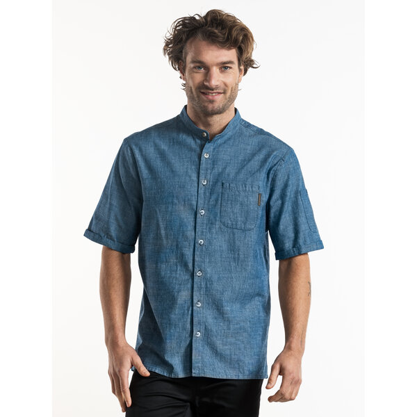 Chaud Devant Koksbuis | Verano Blue Short Sleeve | Blauw | Getailleerde pasvorm | Korte mouw | Heren