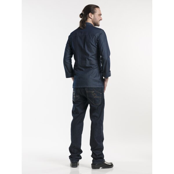 Chaud Devant Koksbuis | Parka Blue Denim Stretch | Blauw | Getailleerde pasvorm | Lange mouw | Heren