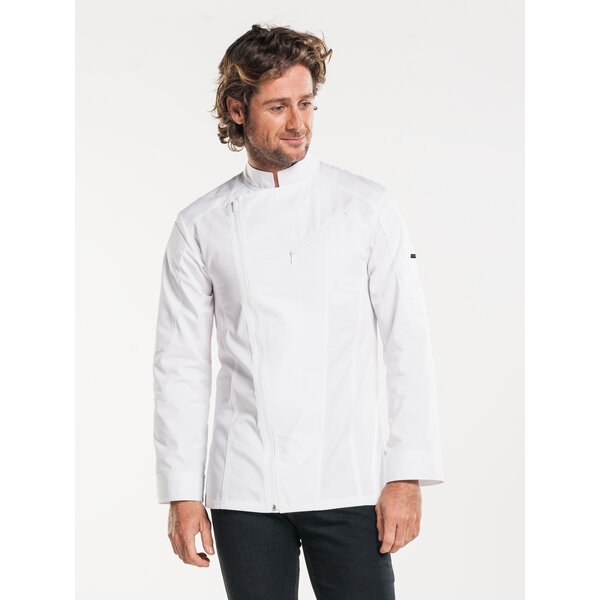 Chaud Devant Koksbuis | Biker White | Wit | Getailleerde pasvorm | Lange mouw | Unisex