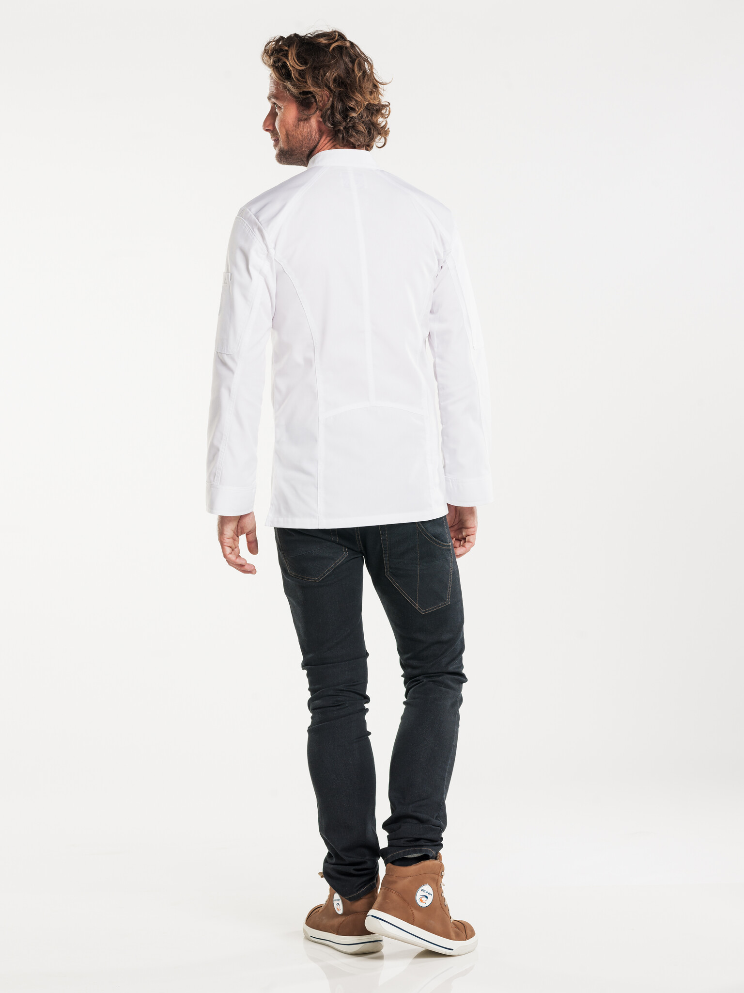 Chaud Devant Koksbuis | Biker White | Wit | Getailleerde pasvorm | Lange mouw | Unisex, foto 3 van 3
