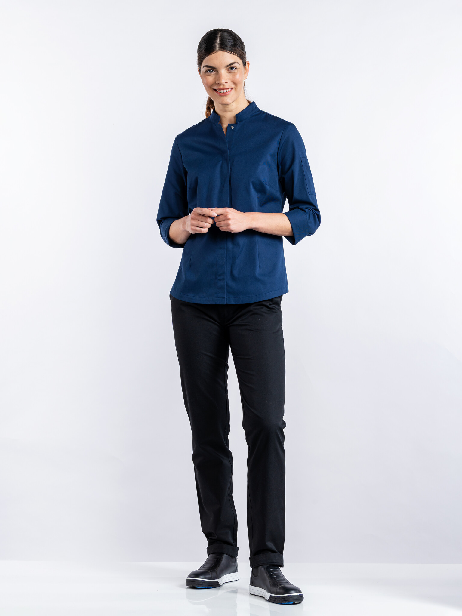 Chaud Devant Koksbuis | Lady Sabor Navy | Blauw | Getailleerde pasvorm | Lange mouw | Dames, foto 2 van 4
