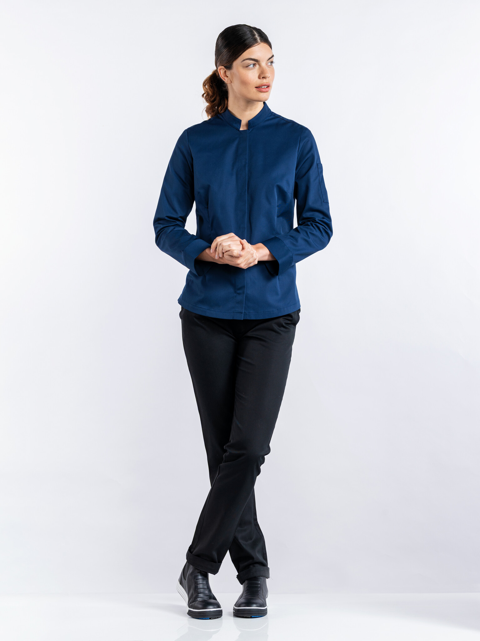 Chaud Devant Koksbuis | Lady Sabor Navy | Blauw | Getailleerde pasvorm | Lange mouw | Dames, foto 3 van 4
