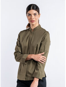 Chaud Devant Koksbuis | Lady Sabor Dark Olive | Groen | Getailleerde pasvorm | Lange mouw | Dames