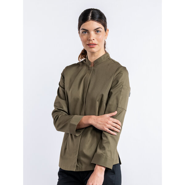 Chaud Devant Koksbuis | Lady Sabor Dark Olive | Groen | Getailleerde pasvorm | Lange mouw | Dames