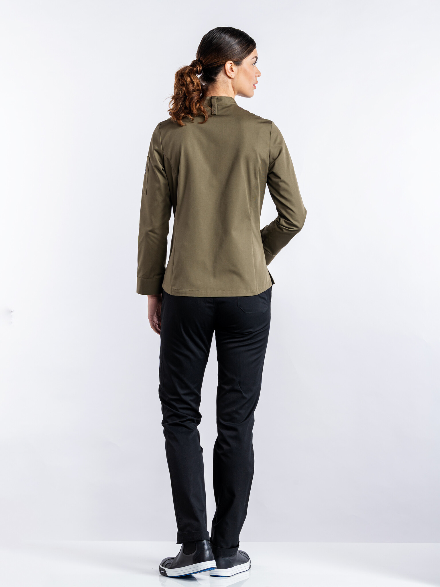 Chaud Devant Koksbuis | Lady Sabor Dark Olive | Groen | Getailleerde pasvorm | Lange mouw | Dames, foto 4 van 4