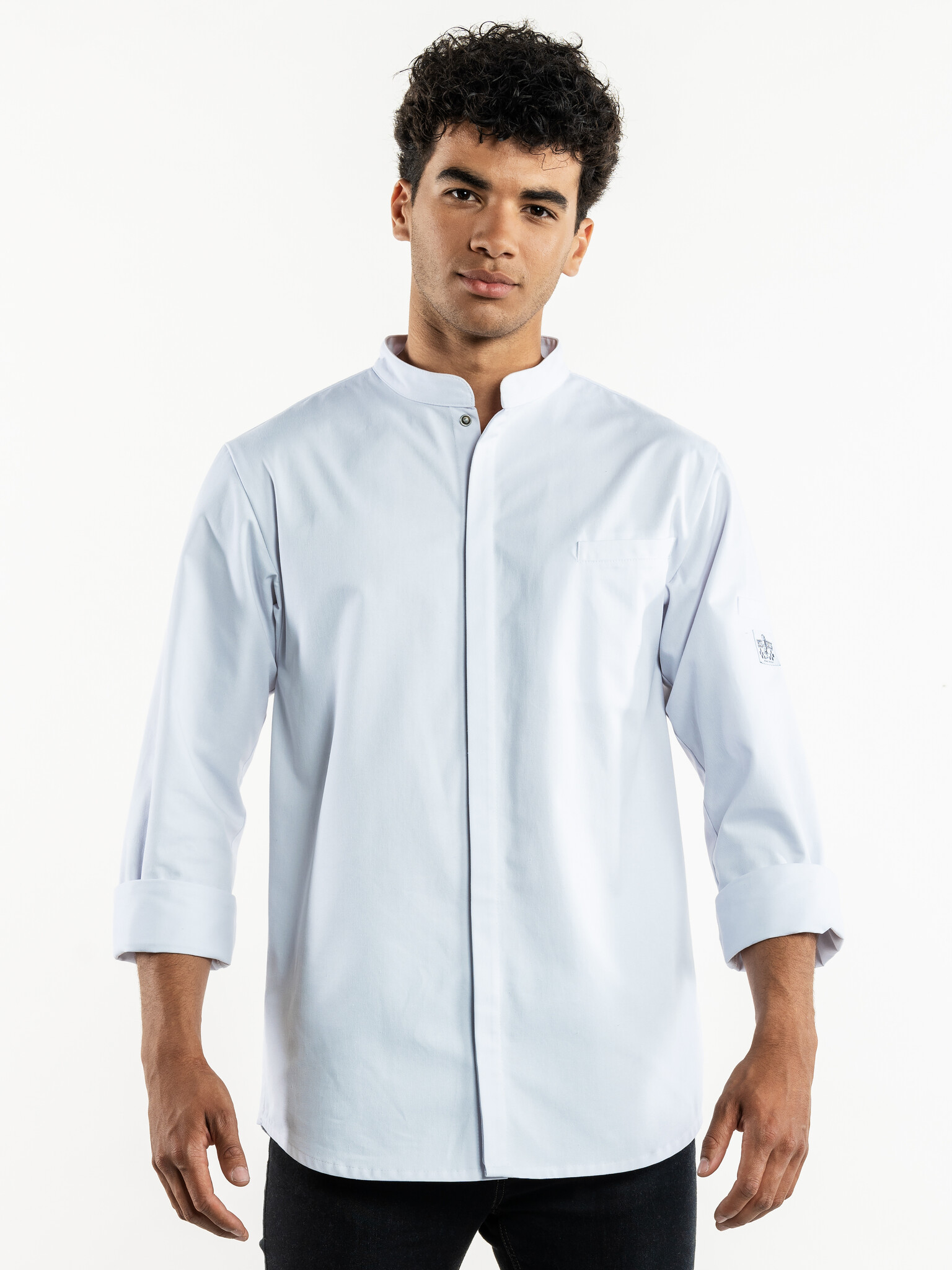 Chaud Devant Koksbuis | Cambio White | Wit | Rechte pasvorm | Lange mouw | Heren