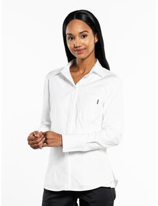 Chaud Devant Blouse | Women FX White Stretch | Wit | Getailleerde pasvorm | Lange mouw | Dames