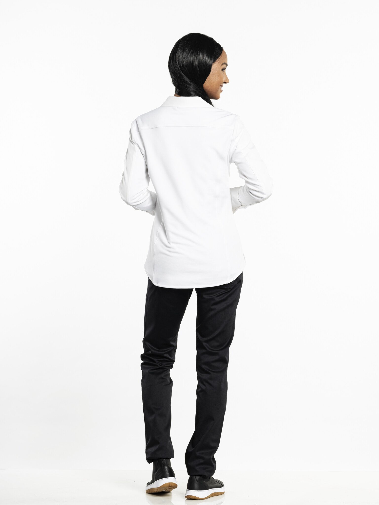 Chaud Devant Blouse | Women FX White Stretch | Wit | Getailleerde pasvorm | Lange mouw | Dames, foto 4 van 4