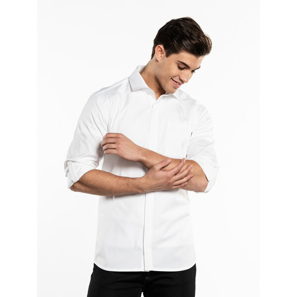 Chaud Devant Overhemd | Men FX White Stretch | Wit | Getailleerde pasvorm | Lange mouw | Heren