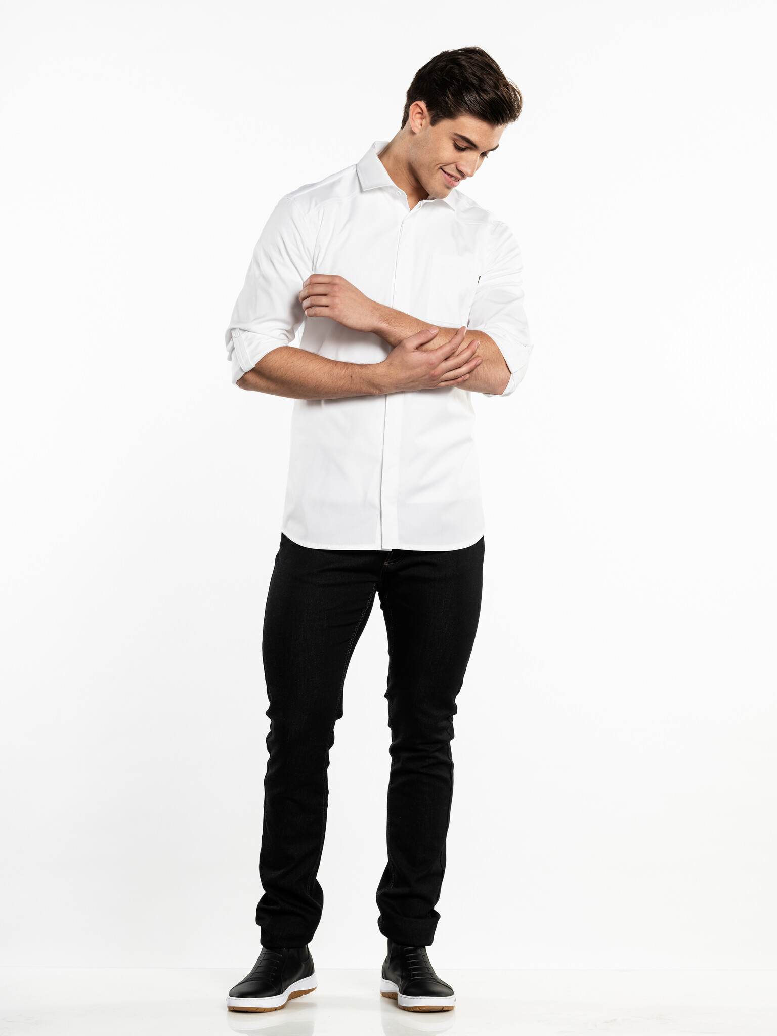 Chaud Devant Overhemd | Men FX White Stretch | Wit | Getailleerde pasvorm | Lange mouw | Heren, foto 2 van 3