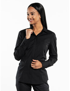 Chaud Devant Blouse | Women FX Black Stretch | Zwart | Getailleerde pasvorm | Lange mouw | Dames