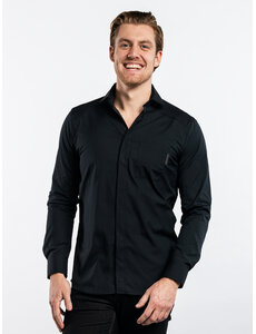 Chaud Devant Overhemd | Men FX Black Stretch | Zwart | Getailleerde pasvorm | Lange mouw | Heren