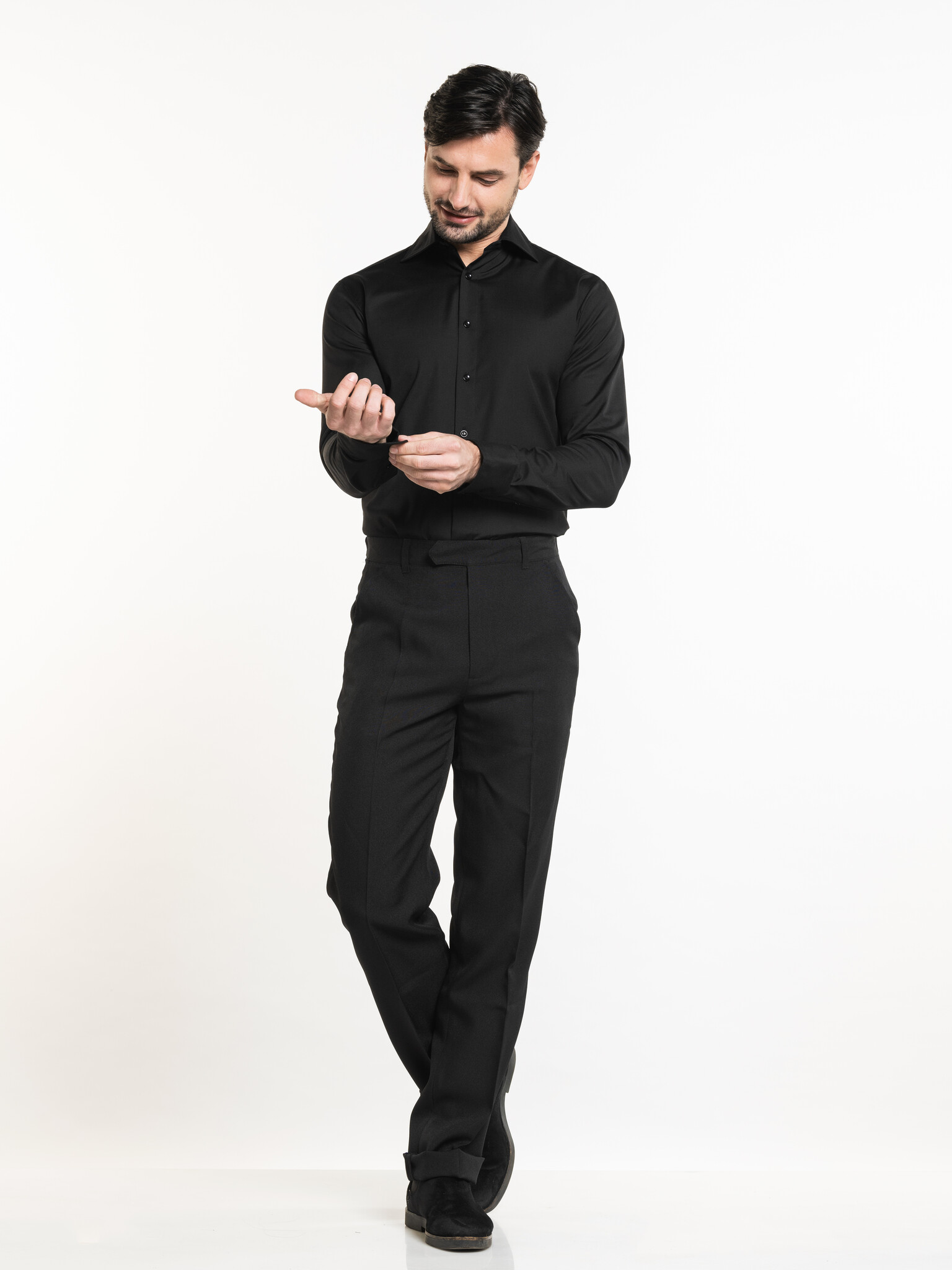 Chaud Devant Overhemd | Men Black Stretch | Zwart | Getailleerde pasvorm | Lange mouw | Heren, foto 2 van 3