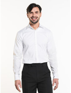 Chaud Devant Overhemd | Men White Stretch | Wit | Getailleerde pasvorm | Lange mouw | Heren